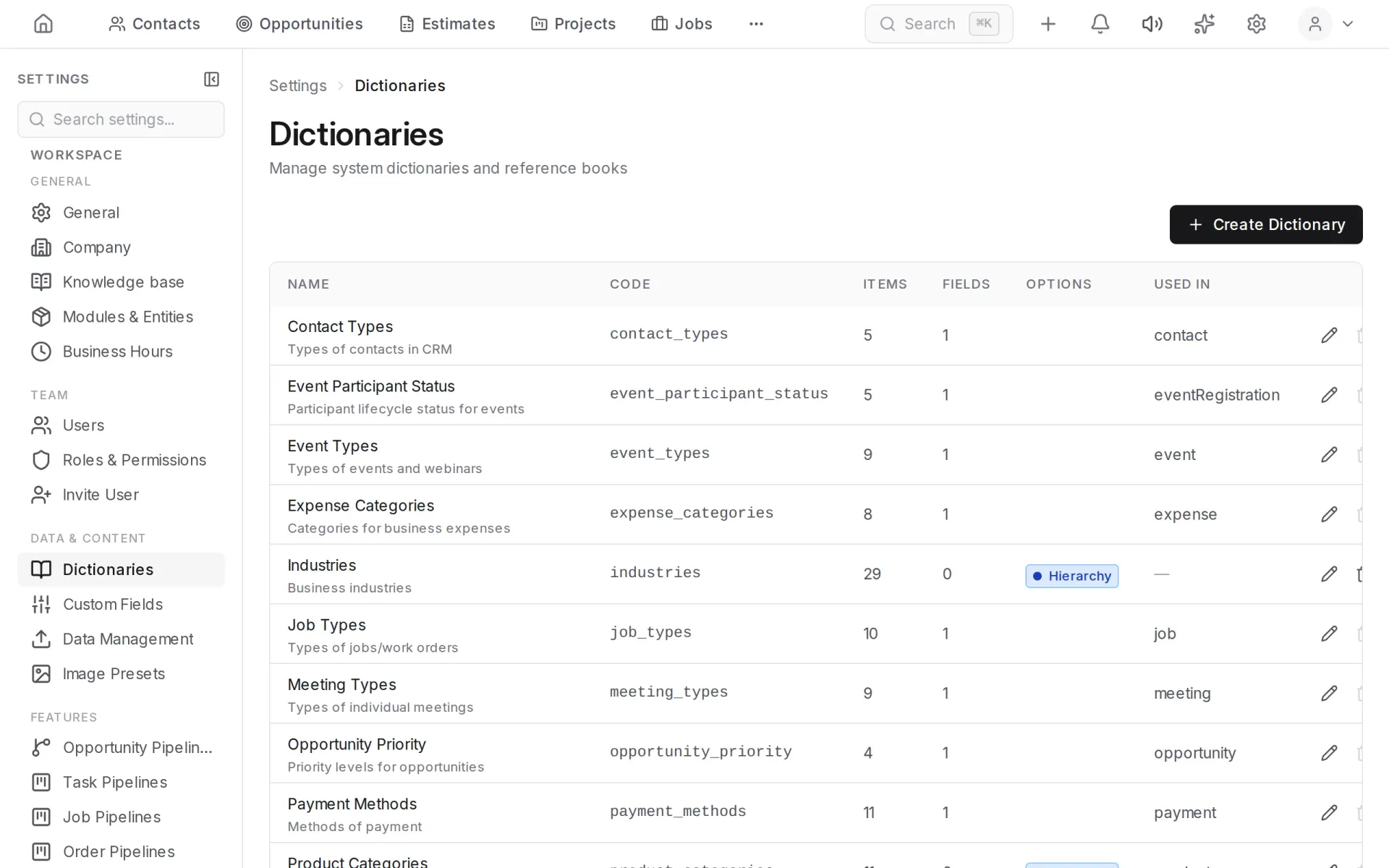 Dictionaries