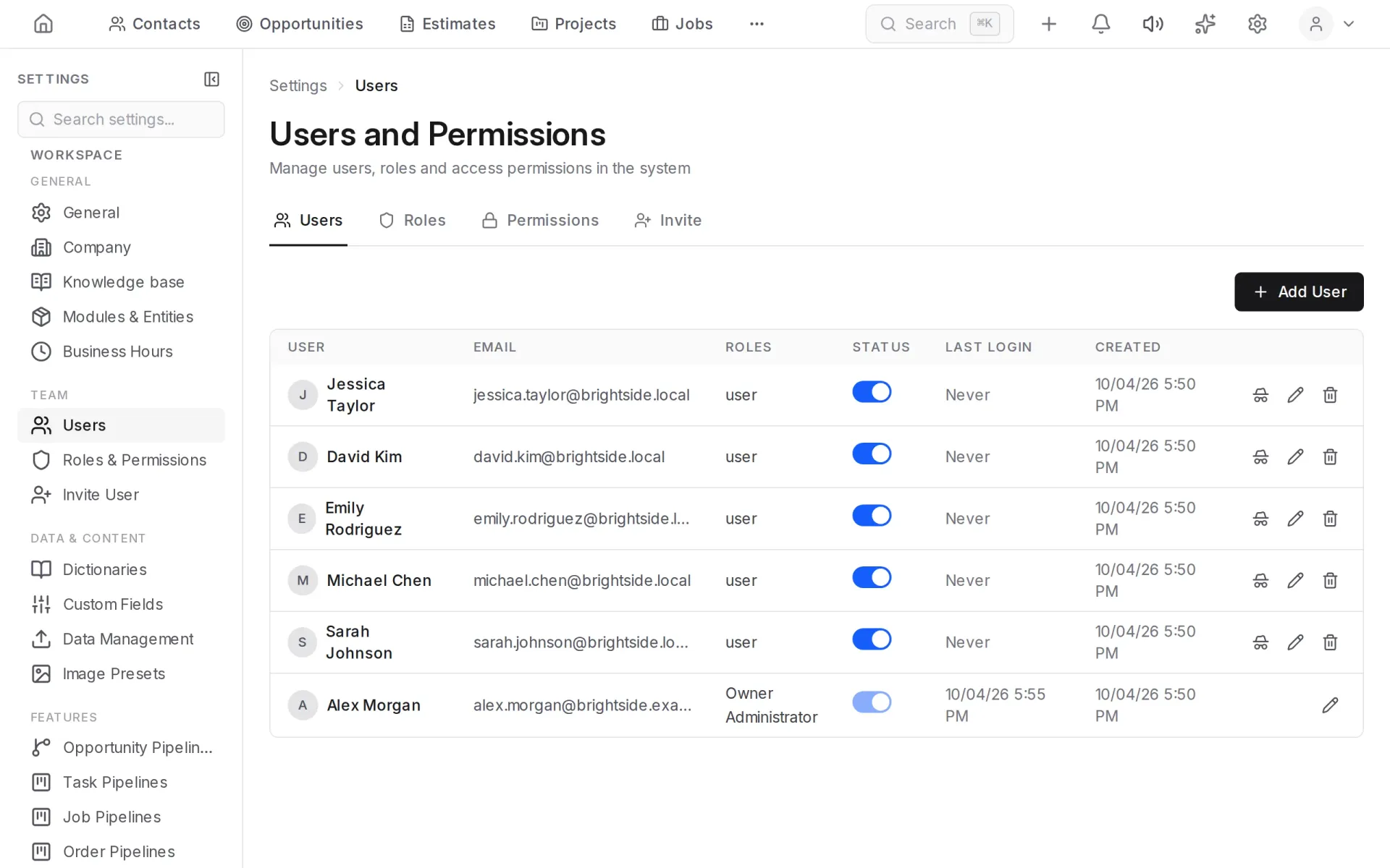 User list